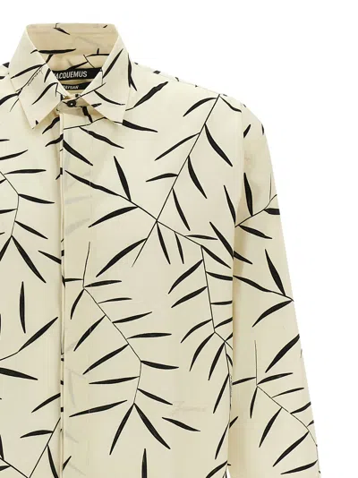 Jacquemus 'simon Leaf Print Shirt' In Neutral