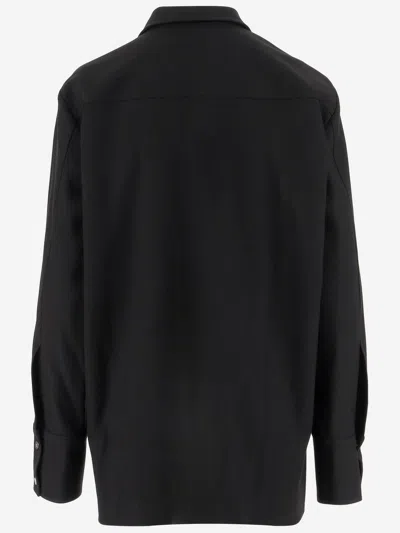 Jil Sander Wool Double-breasted Shirt In Black