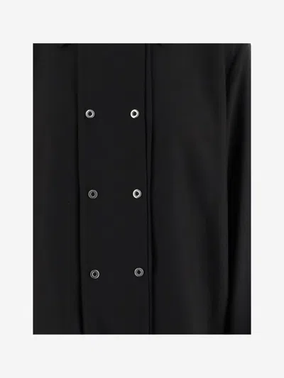 Jil Sander Wool Double-breasted Shirt In Black