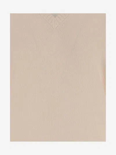 Carven V-neck Cashmere Sweater In Neutral