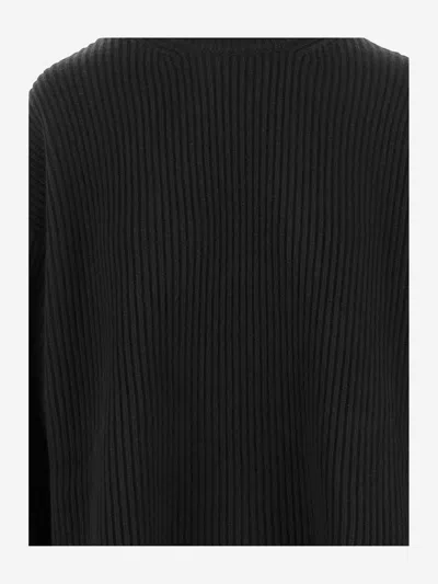 Jil Sander Wool Crew Neck Sweater With Asymmetric Detail