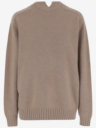 Carven Crew-neck Cashmere Sweater In Brown