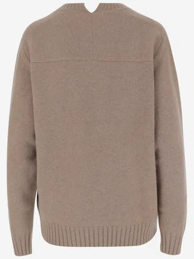 Carven Crew-neck Cashmere Sweater In Brown