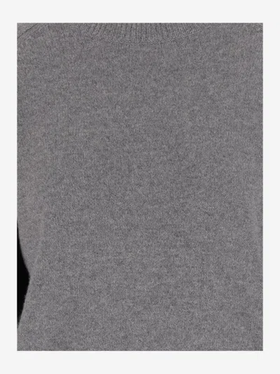 Carven Neck-tie Cashmere Sweater In Gray