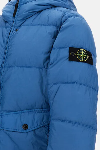 Stone Island Garment Dyed Crinkle Reps Ny Recycled Nylon Short Parka In Blue