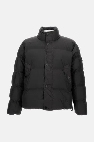Stone Island Down Jacket In Lightweight Recycled Nylon Reps In Black