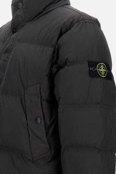Stone Island Down Jacket In Lightweight Recycled Nylon Reps In Black