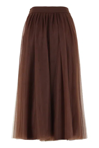 Fabiana Filippi Pleated Tulle Midi Skirt