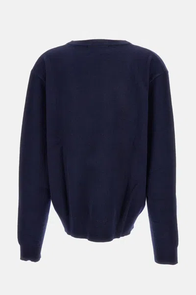 Extreme Cashmere Gerippter Pullover Mit Tiefem Ausschnitt In Blue