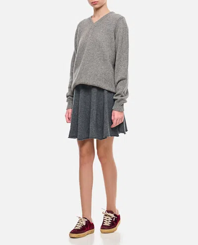 Extreme Cashmere Cashmere Short Pleated Skirt In Gray