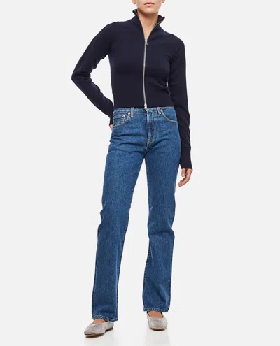 Extreme Cashmere Zip Cardigan In Blue