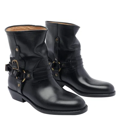 Isabel Marant 40mm Buckle-strap Leather Biker Boots