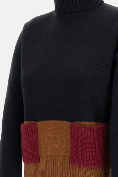 Plan C High Neck Sweater In Multi