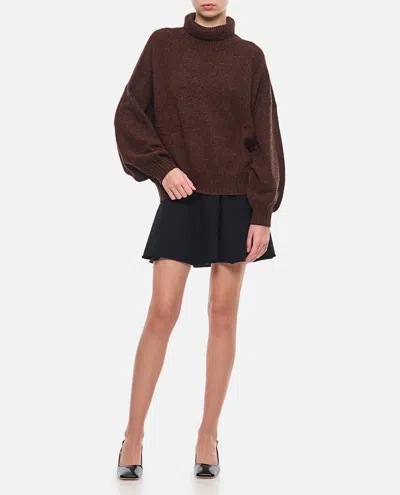 Extreme Cashmere Cashmere Short Pleated Skirt In Black