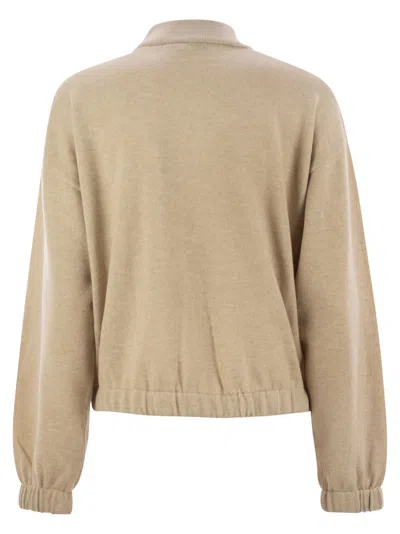 Fabiana Filippi Bomber Jacket In Platinum With Ball Pins In Nude