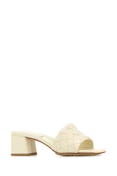 Bottega Veneta Ivory Leather Parco Mules