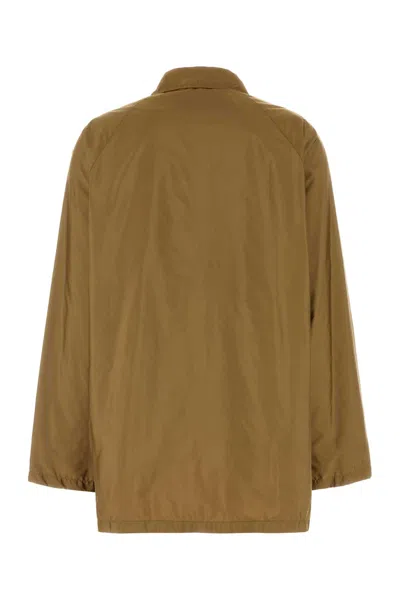 Prada Windbreaker Collared Neck Long Sleeves In Green