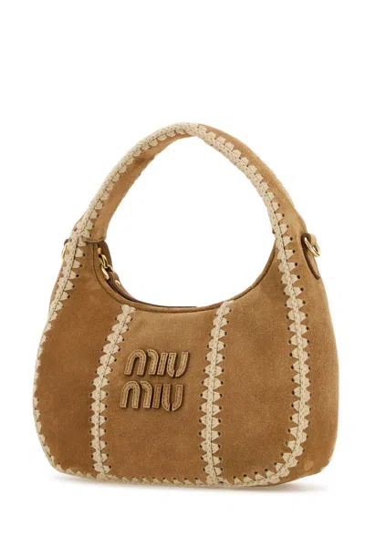 Miu Miu Beige Suede Handbag