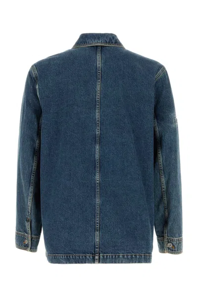 Ferragamo Pocketed Denim Jacket With Stitching And Sleeves