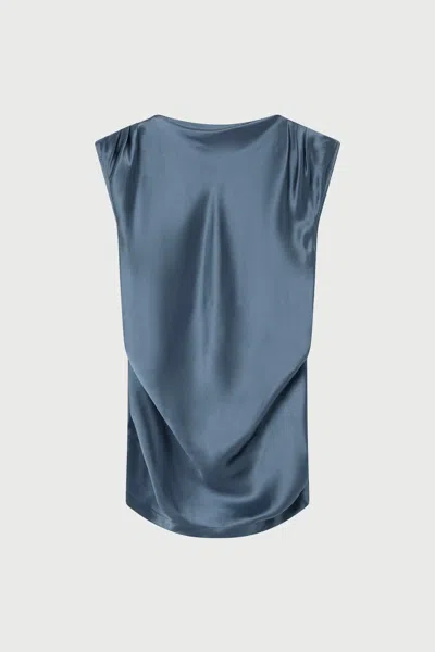 Lee Mathews Stella Silk Satin Drape Top
