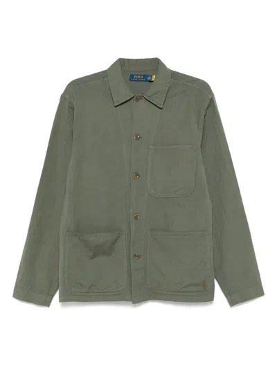 Polo Ralph Lauren Olive Green Shirt With Patch Pockets
