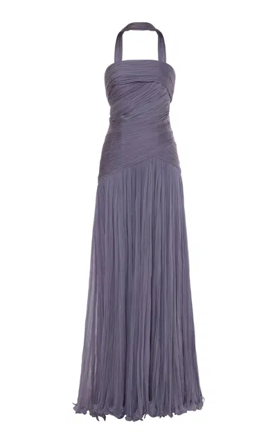 Marmar Halim Gathered Bustier Silk Gown