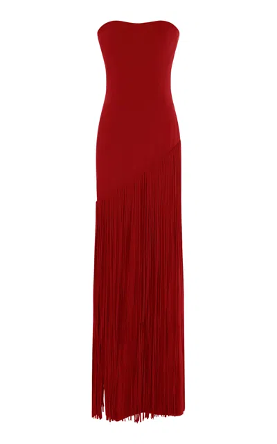 Marmar Halim Cape Detailed Fringed Gown