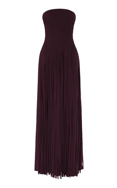 Marmar Halim Cape Detailed Fringed Gown