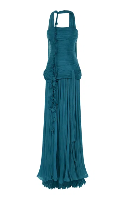 Marmar Halim Strapless Cape Detailed Gown