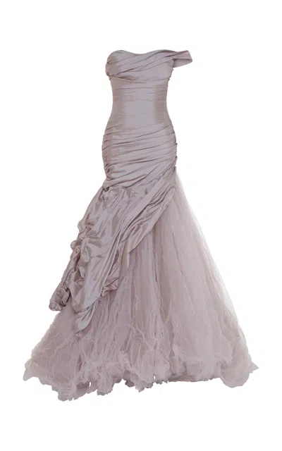 Marmar Halim Off-the-shoulder Layered Gown