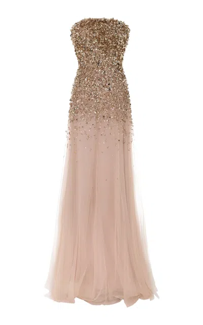 Marmar Halim Ombre Crystal Embellished Gown