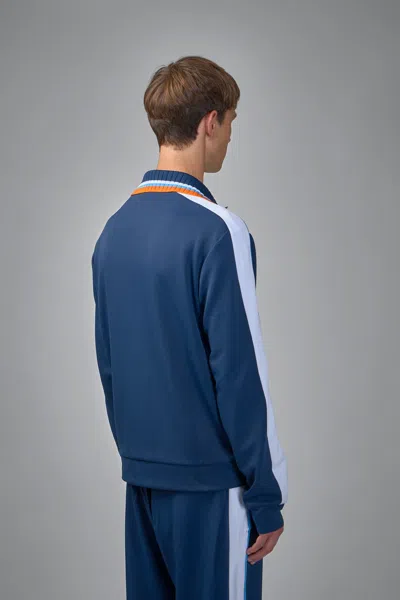 Casablanca Mens Textured Track Jacket Round Pique In Blue