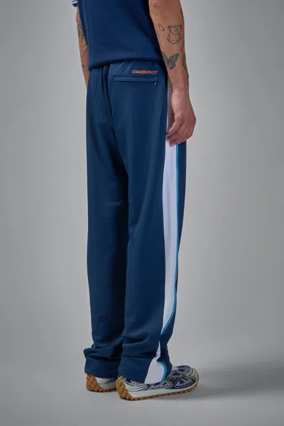 Casablanca Striped Trousers With Elastic Waistband And Pockets In Blue