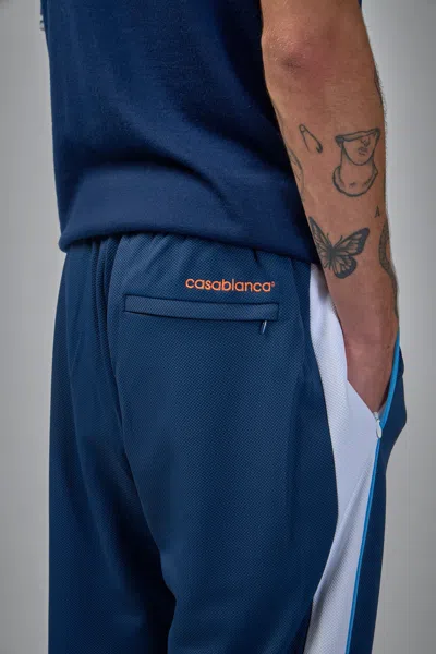 Casablanca Striped Trousers With Elastic Waistband And Pockets In Blue