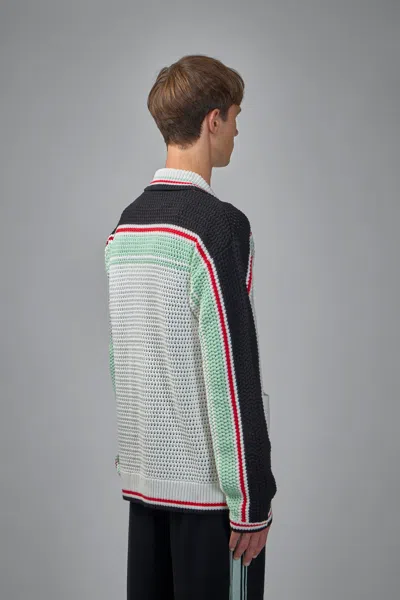 Casablanca Men's Faux Crochet Shirt In White