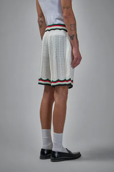 Casablanca Chevron Crochet Bermuda Shorts