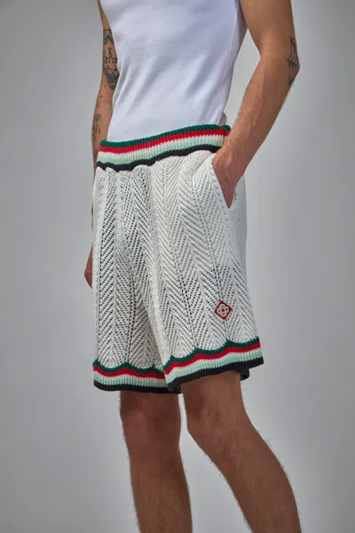 Casablanca Chevron Crochet Bermuda Shorts