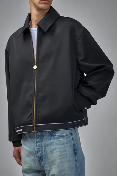 Casablanca Cropped Wool Jacket With Classic Collar In Black