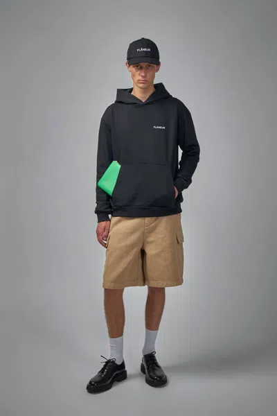 Flâneur Logo Hoodie In Black