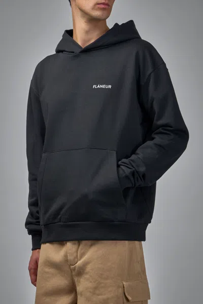 Flâneur Logo Hoodie In Black