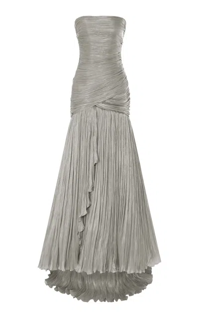 Marmar Halim Strapless Gathered Drop Waist Gown