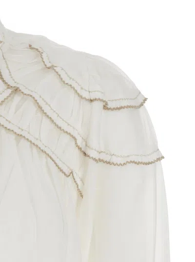 Isabel Marant Étoile Isabel Marant Etoile White Cotton Blend Christa Shirt In White