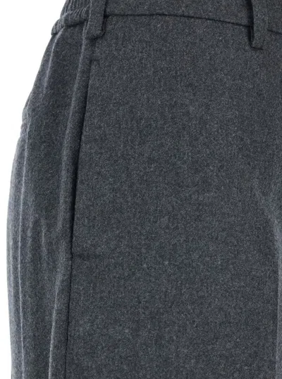 Pt Torino Lorenza Half Elasticated Belt Pants Wool And Cashmere Brusghed Flanel