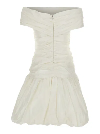 Rotate Birger Christensen Off Shoulder Mini Dress In White