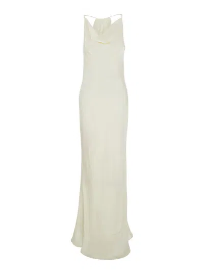 Rotate Birger Christensen Maxi Slip Dress In Neutral