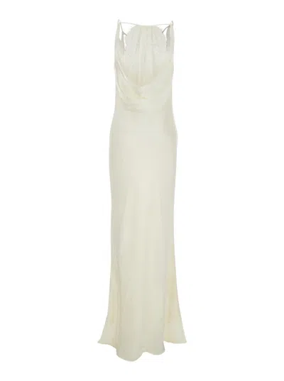Rotate Birger Christensen Maxi Slip Dress In Neutral