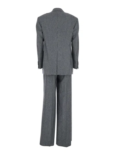 Tagliatore Double Breasted Blazer In Gray