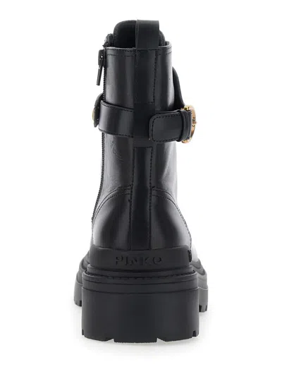 Pinko Mia 07 Leather Ankle Boots In Black
