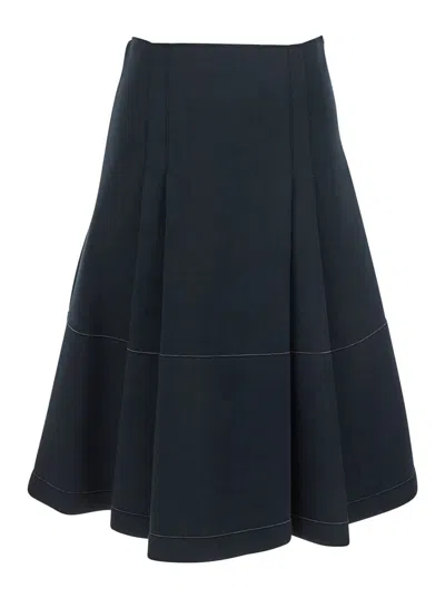 Marni High-waisted A-line Skirt Panel Detailing In Green
