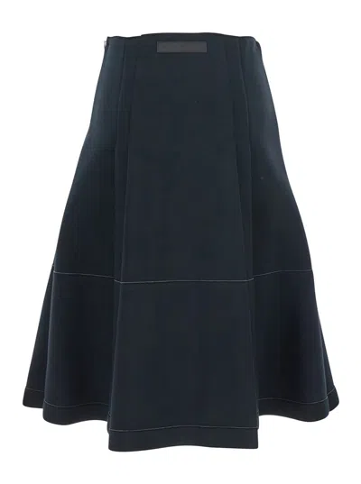 Marni High-waisted A-line Skirt Panel Detailing In Green